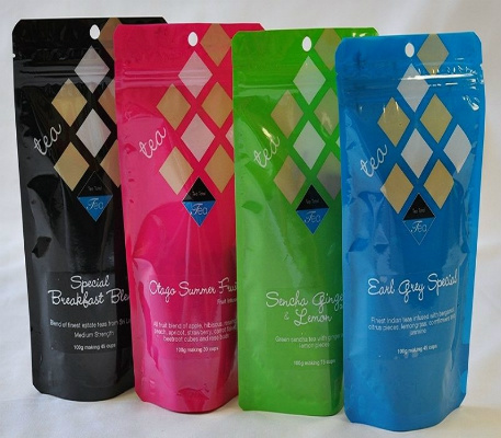 A set of sealed bags with tea