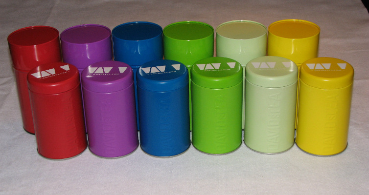 Rainbow-colored canisters with covers