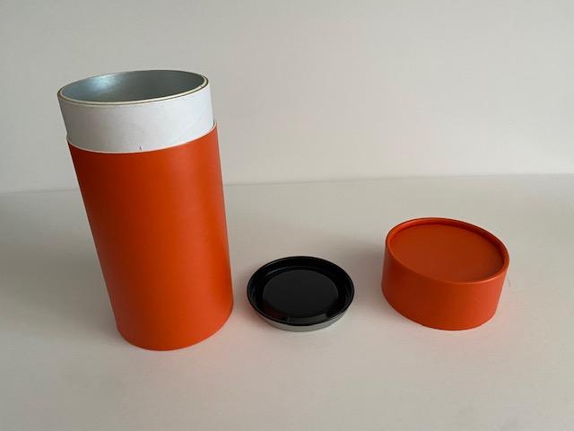 A paper tube or canister